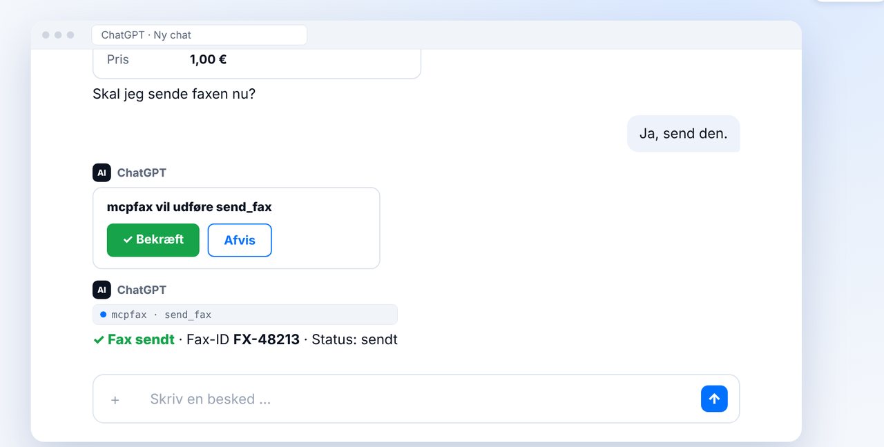 Fax sendt med fax-ID