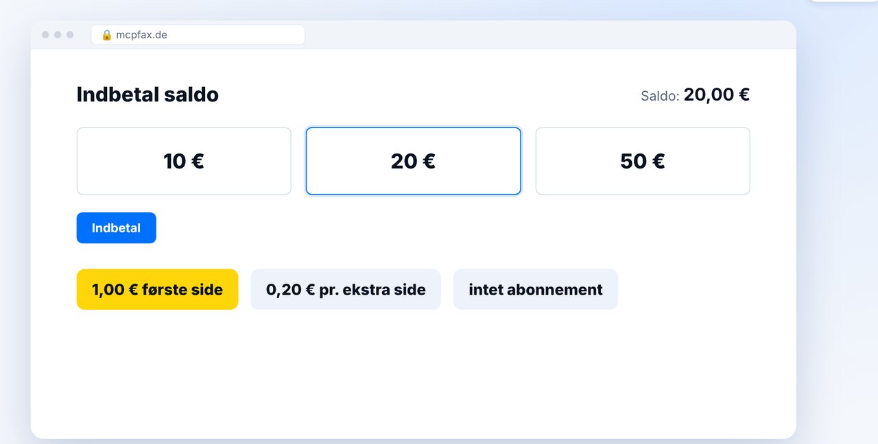 Indbetal saldo med prisoversigt