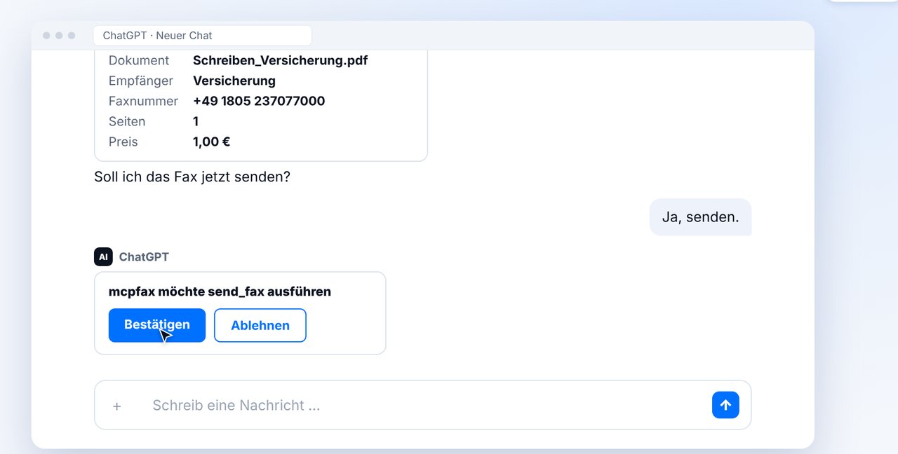 Aktion in ChatGPT bestätigen