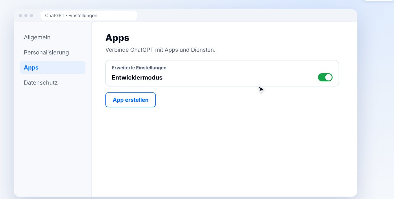 Entwicklermodus in den App-Einstellungen einschalten