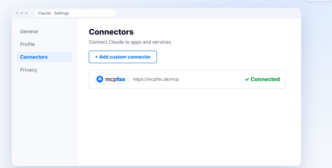 mcpfax is connected