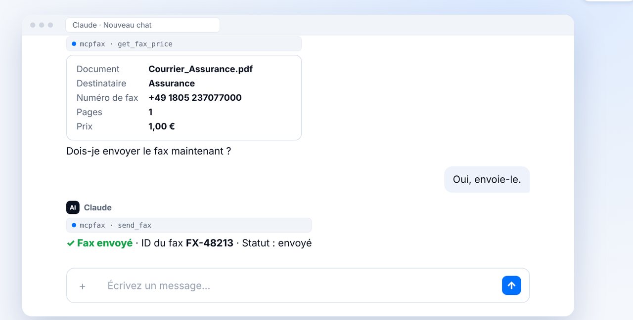Fax envoyé avec ID de fax