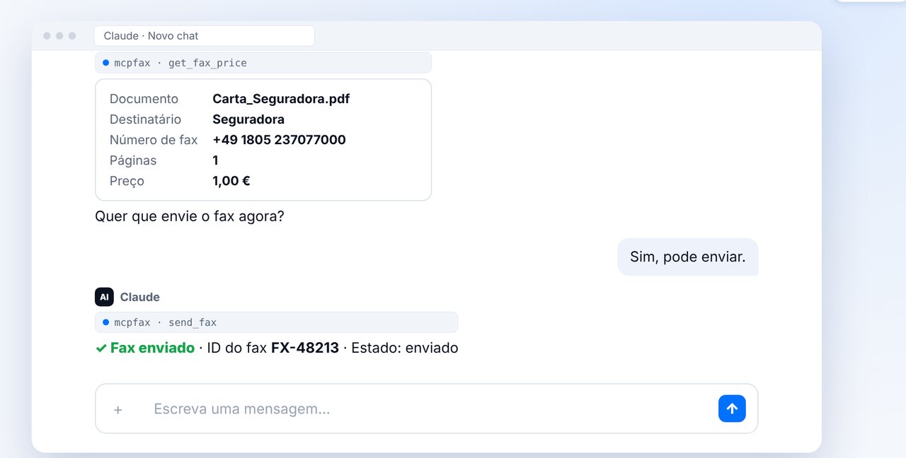 Fax enviado com ID do fax