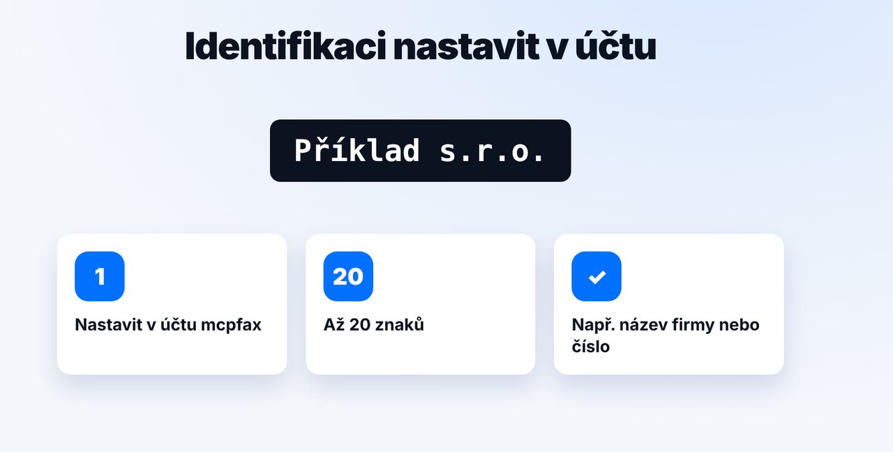 Nastavte identifikaci v účtu