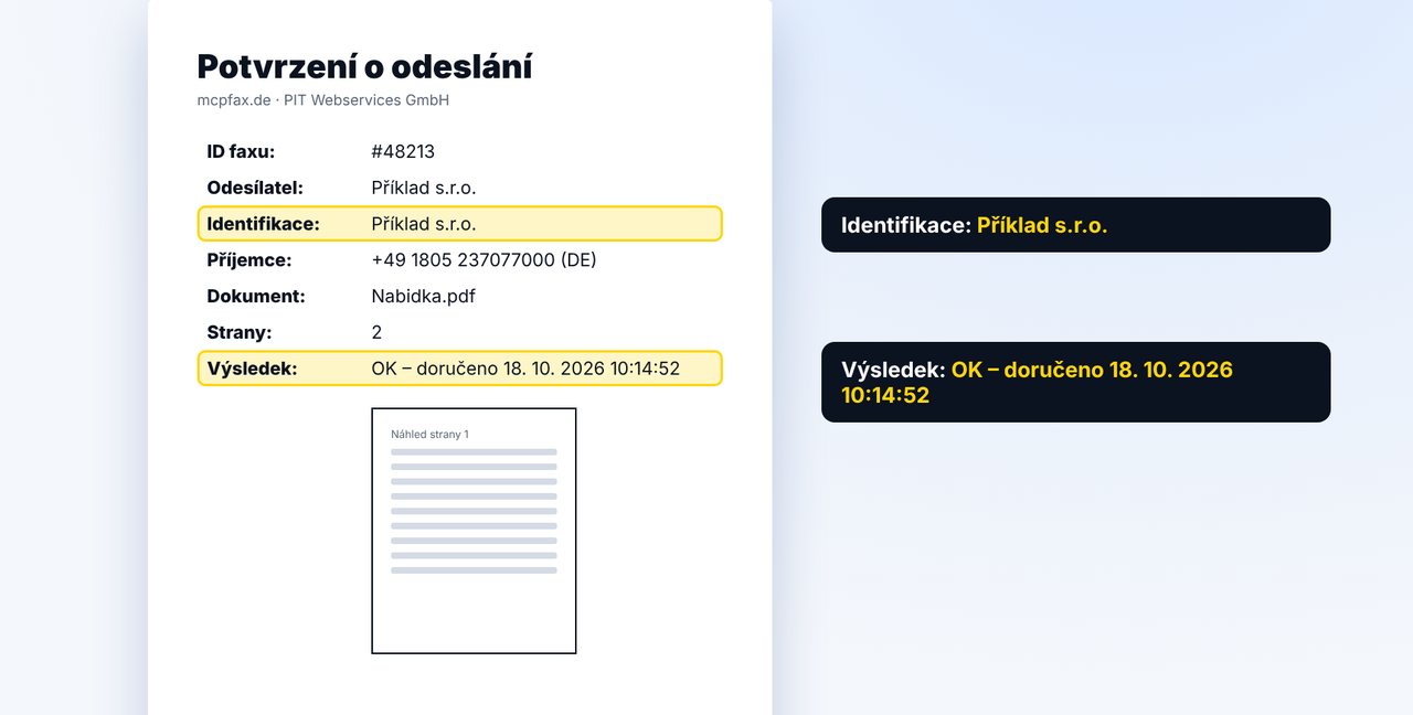 Ověřte v potvrzení o odeslání