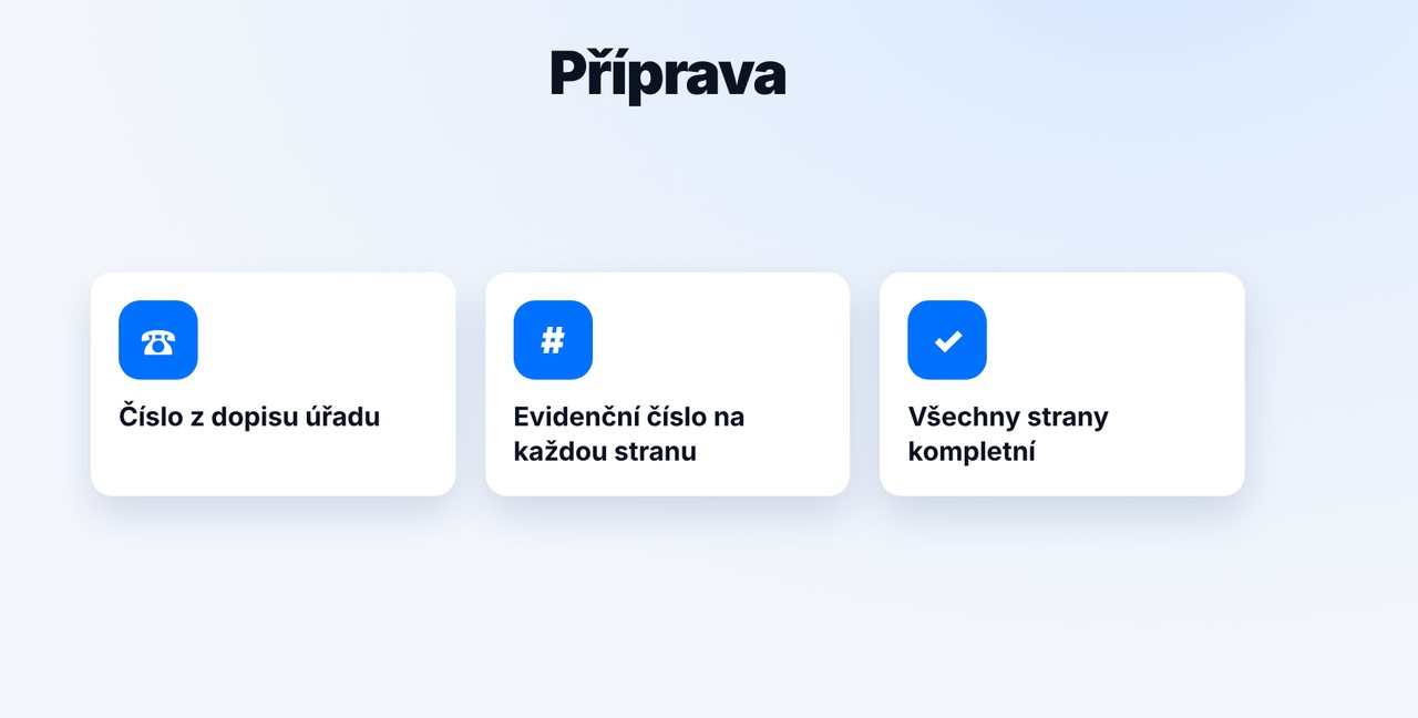 Vezměte číslo z dopisu úřadu