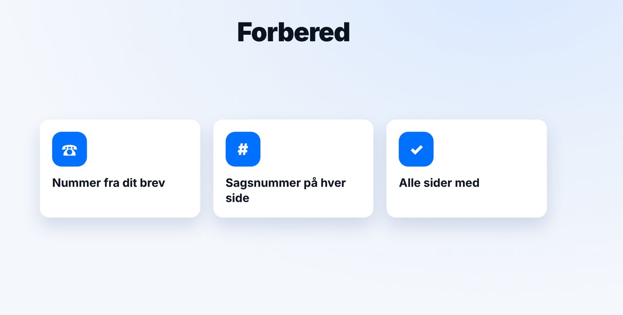 Tag faxnummeret fra brevet