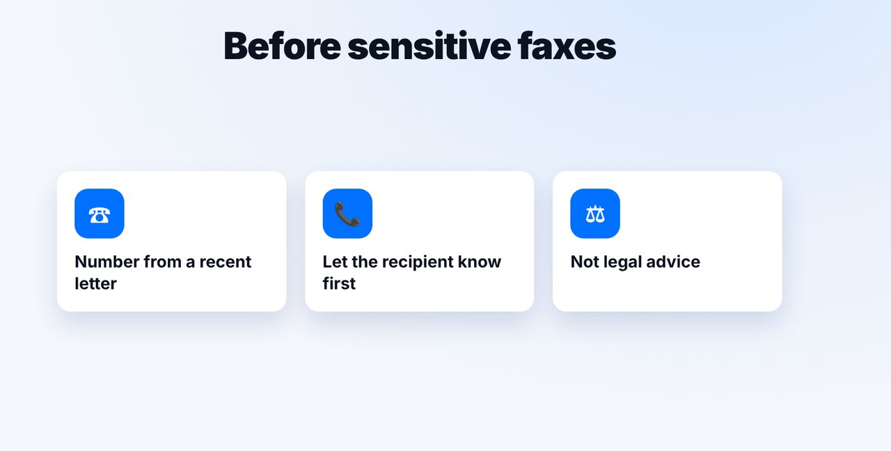 Announce sensitive faxes