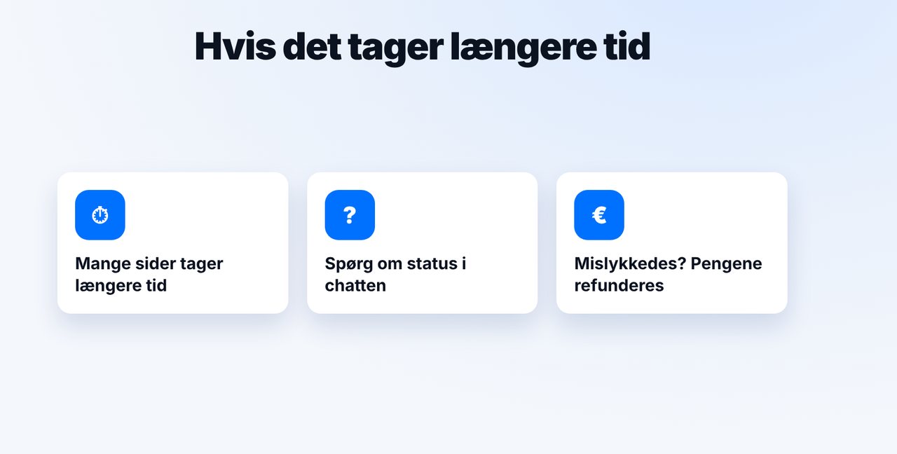 Hvis det tager længere tid