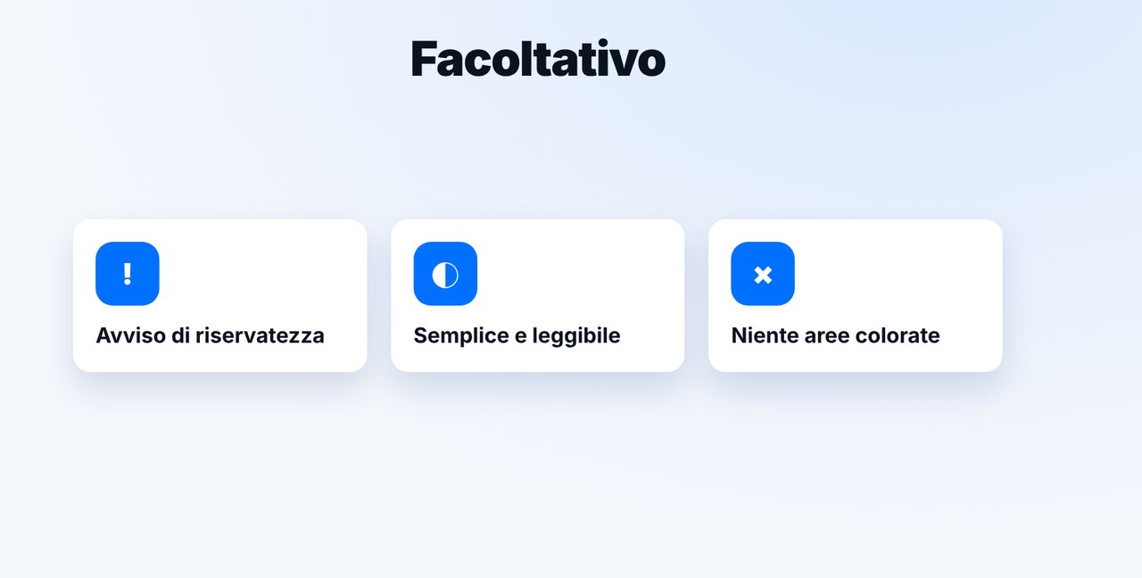 Facoltativo: avviso di riservatezza