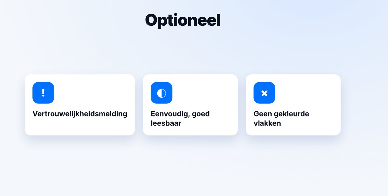 Optioneel: vertrouwelijkheidsmelding