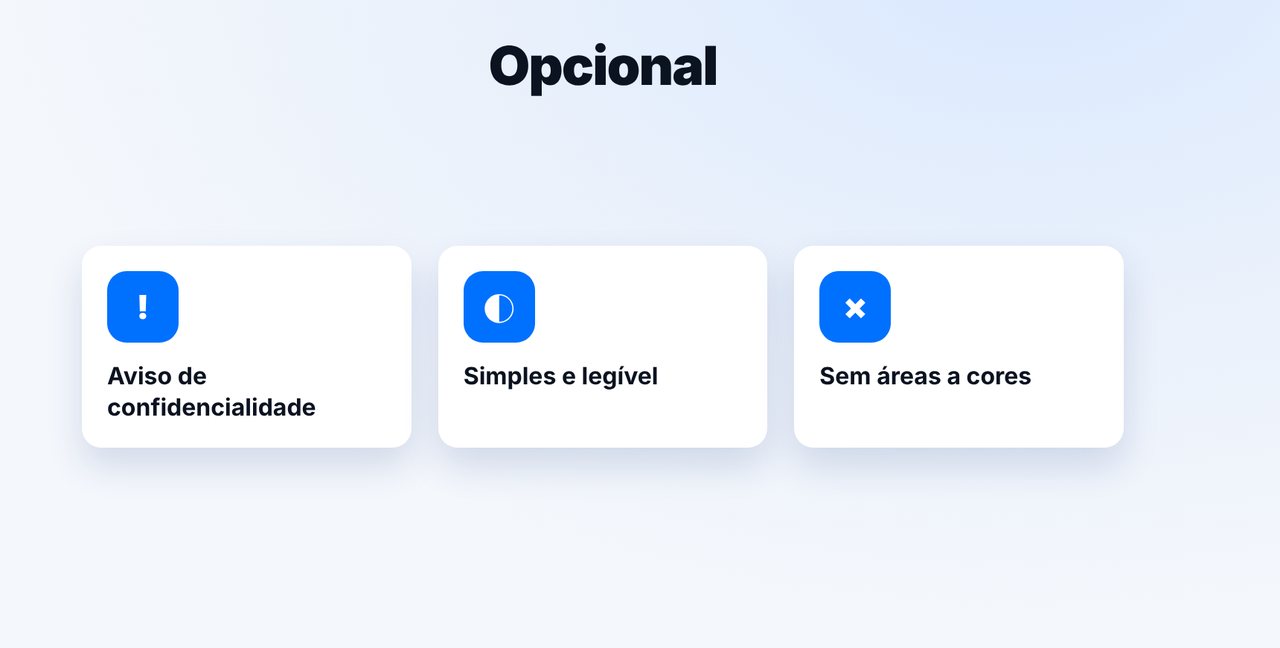 Opcional: aviso de confidencialidade