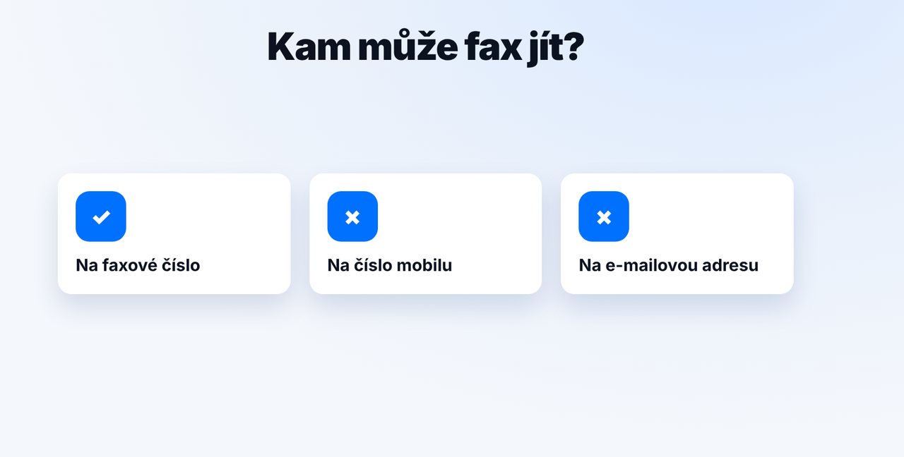 Cílem musí být faxové číslo