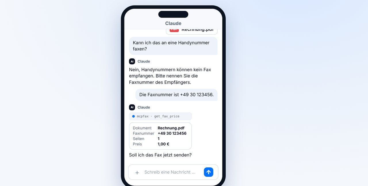Im Chat die Faxnummer nennen