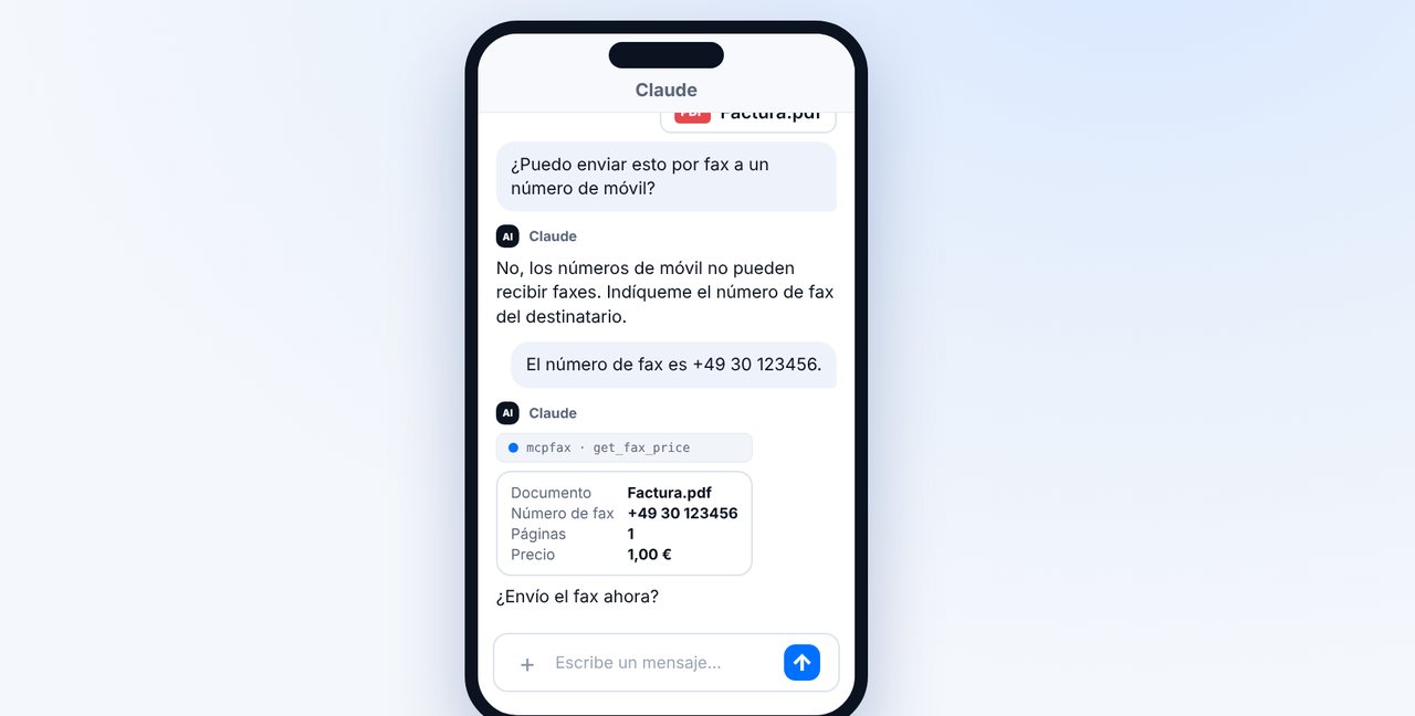 Indicar el número de fax en el chat