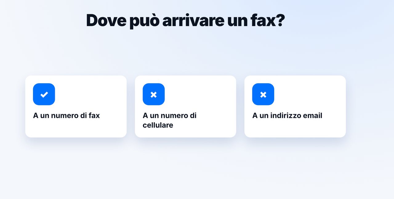 La destinazione dev'essere un numero di fax