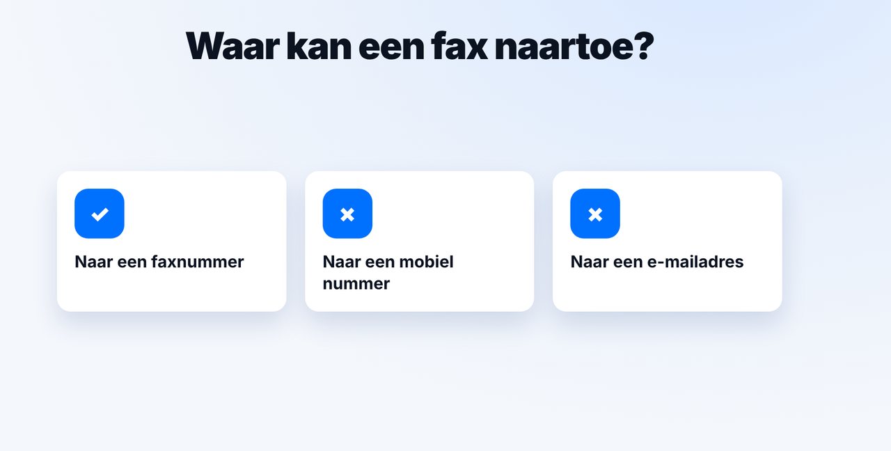 Bestemming moet een faxnummer zijn