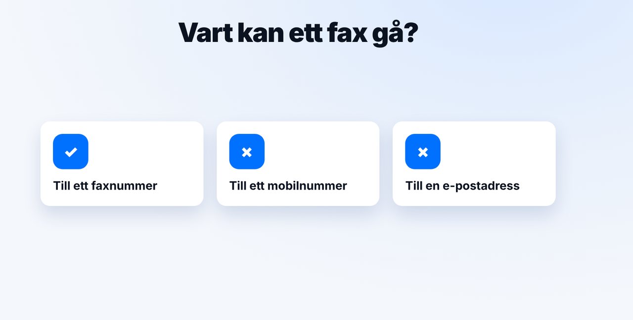 Målet måste vara ett faxnummer