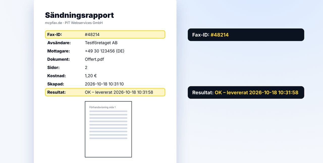 Spara sändningsrapporten