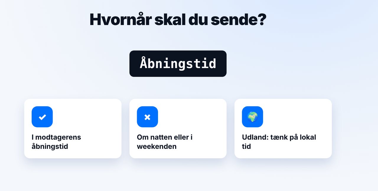 Vælg det rigtige tidspunkt