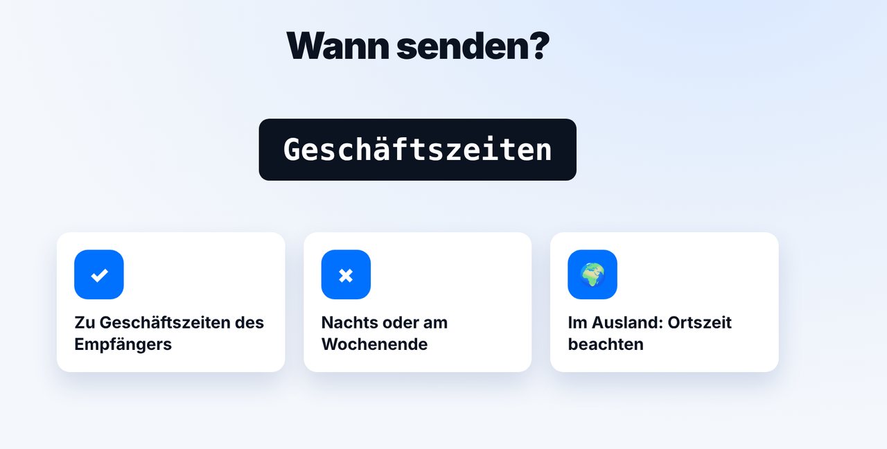 Richtige Uhrzeit wählen