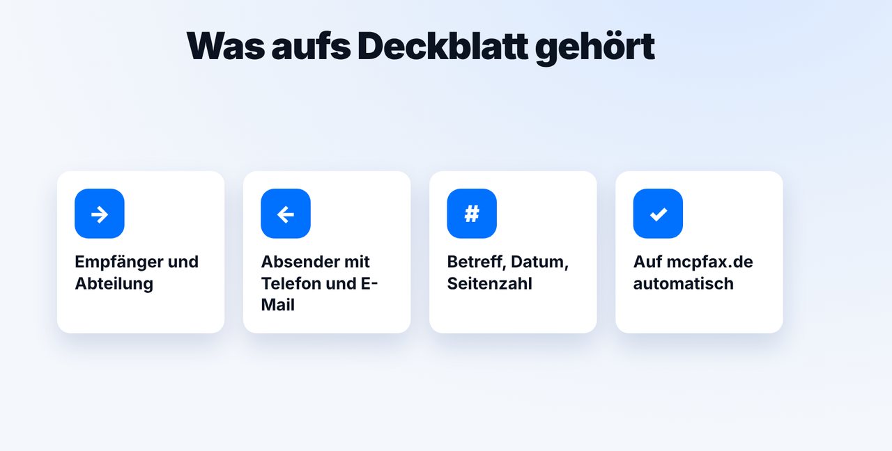 Deckblatt beilegen