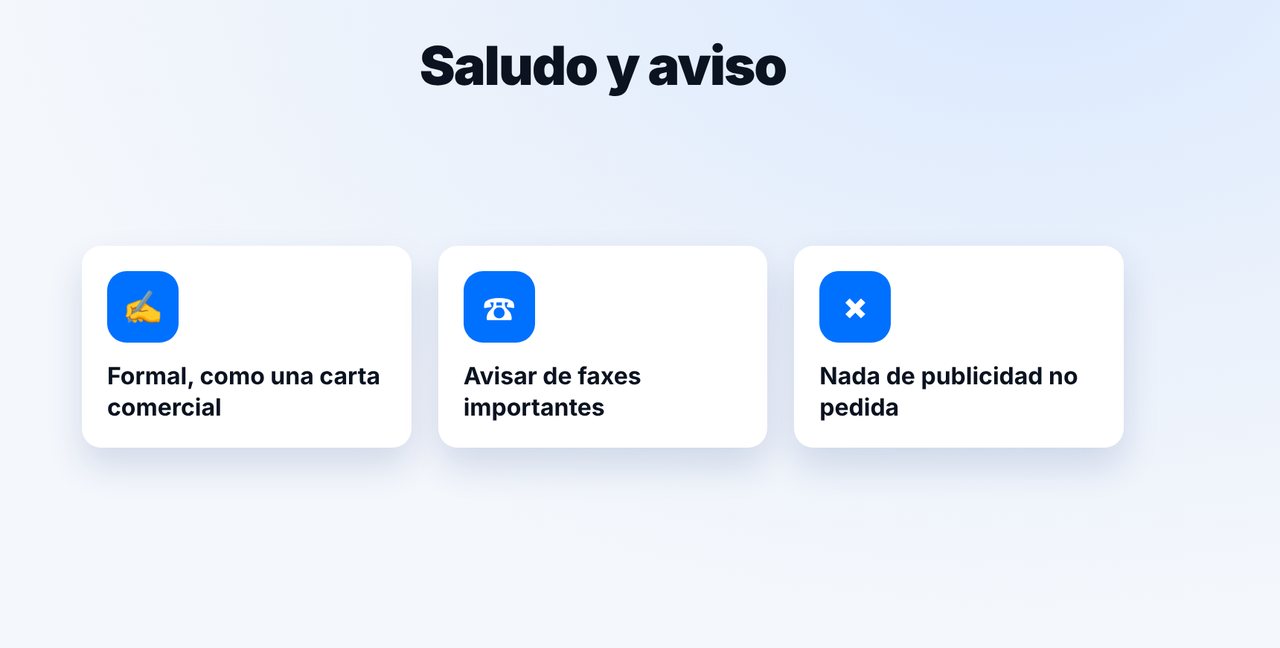 Saludo y aviso