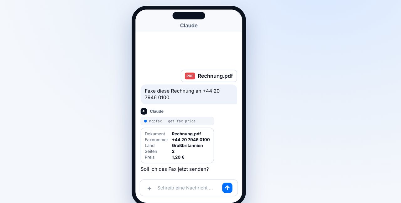 In der Claude-App faxen