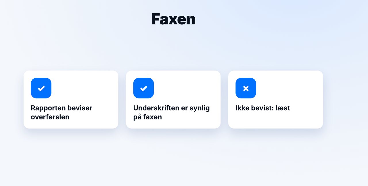 Fax: bevis med afsendelsesrapport