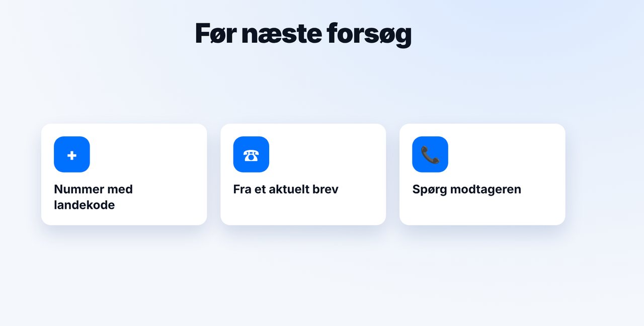 Tjek før næste forsøg