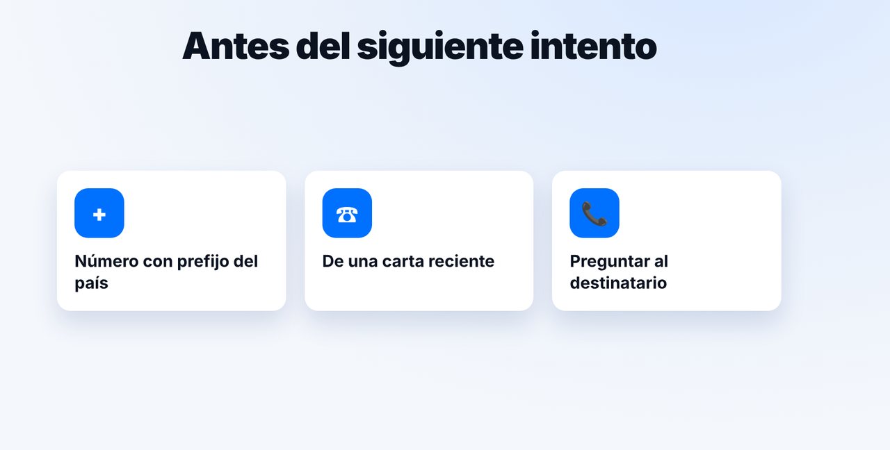 Comprobar antes del siguiente intento
