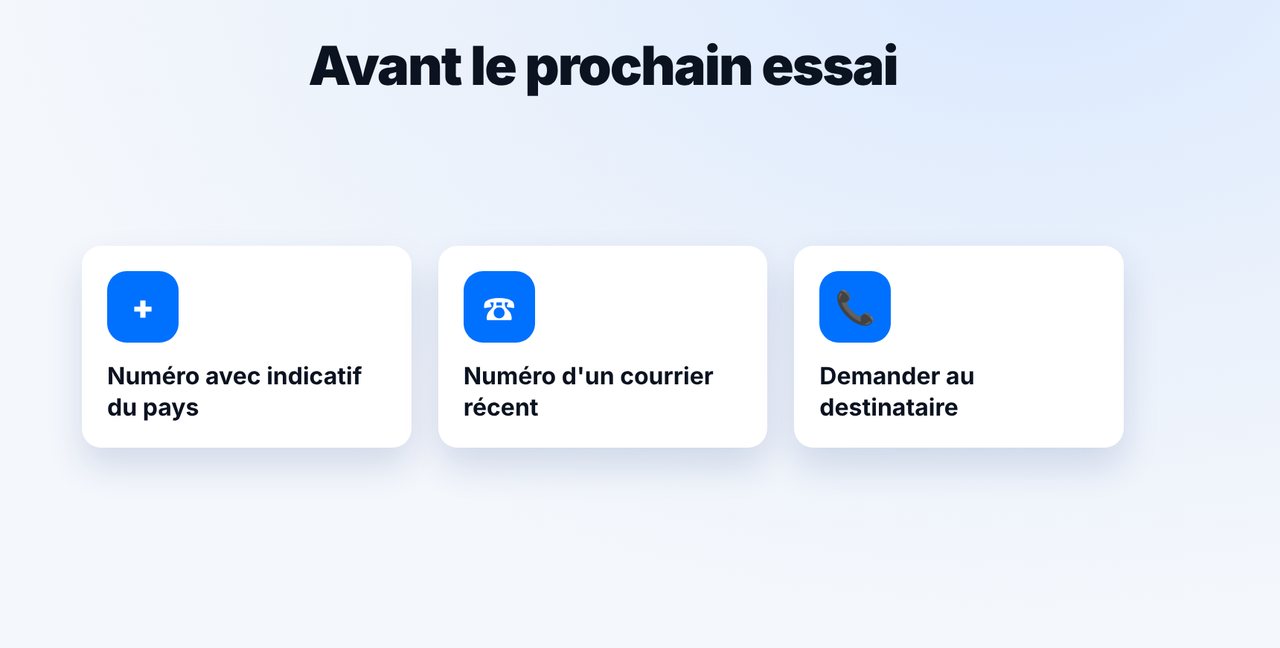 Vérifier avant le prochain essai