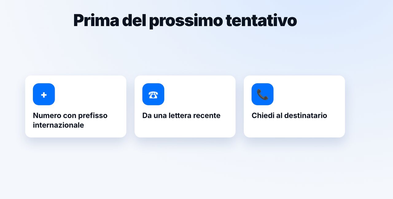 Verifica prima del prossimo tentativo