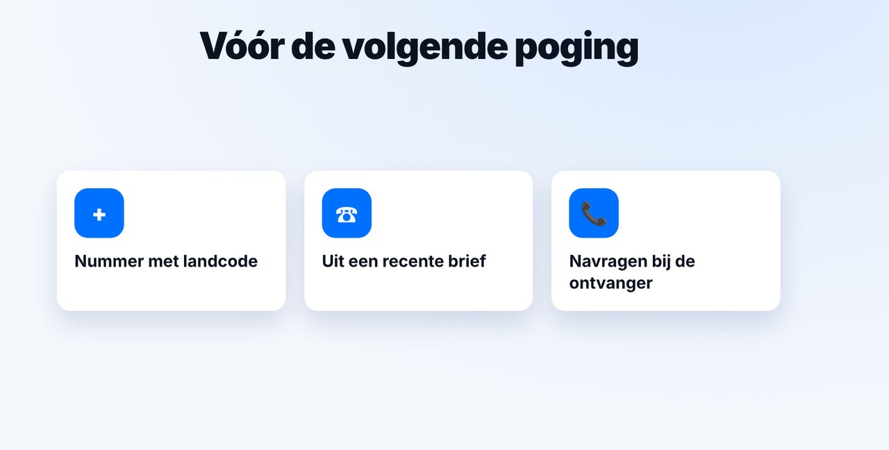Vóór de volgende poging controleren