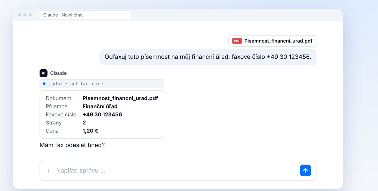 Pošlete dokument v chatu