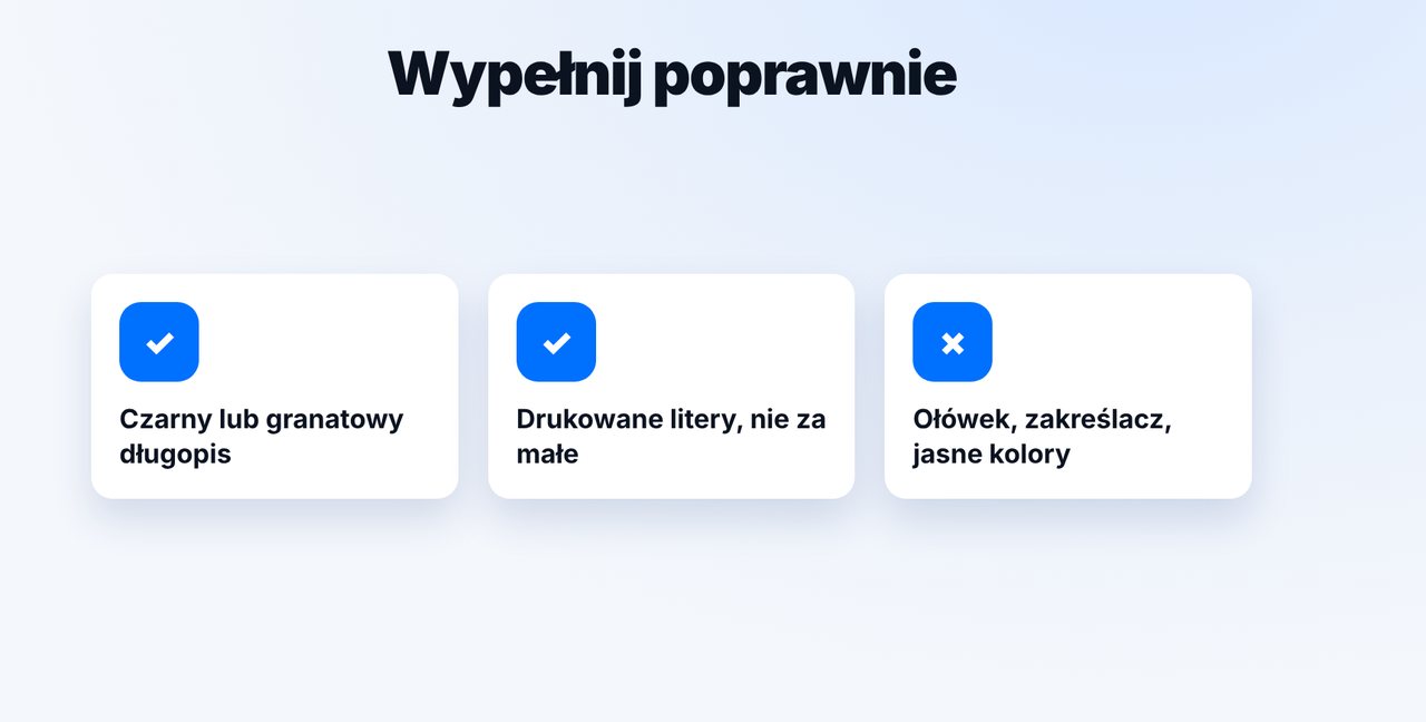 Wypełnij poprawnie