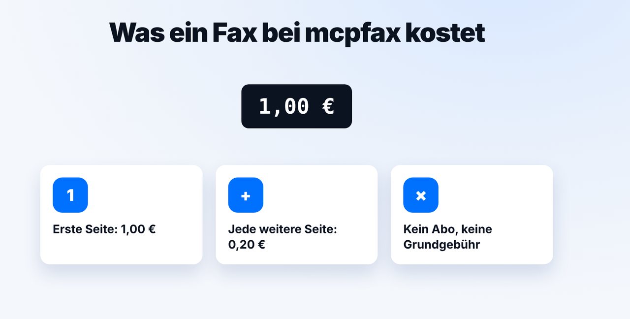 Preis bei mcpfax
