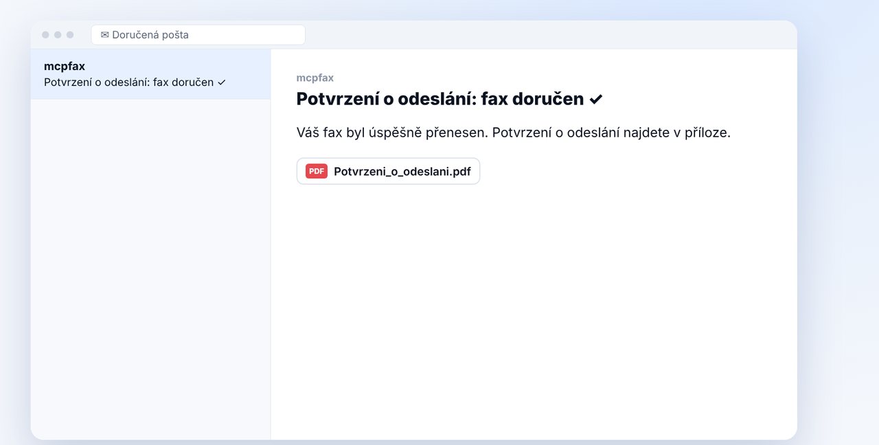 Uložte potvrzení o odeslání