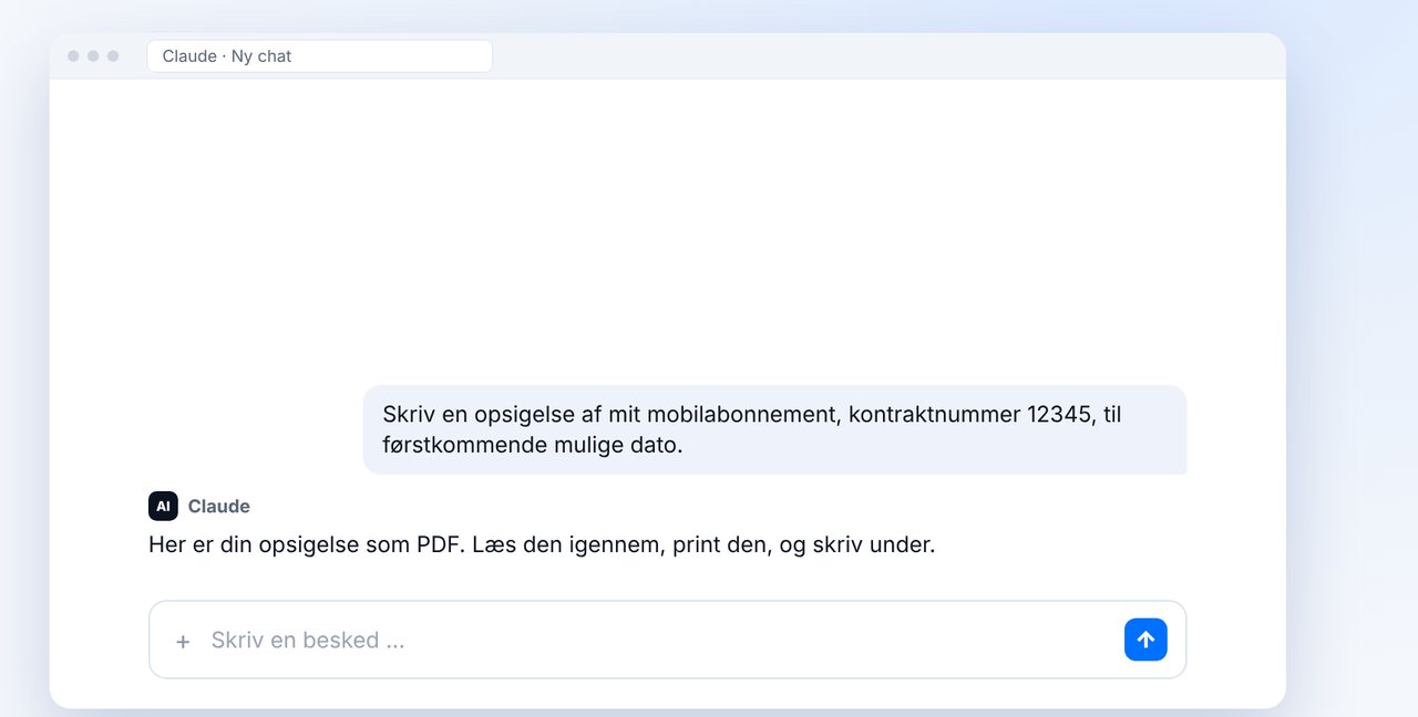 Få opsigelsen skrevet