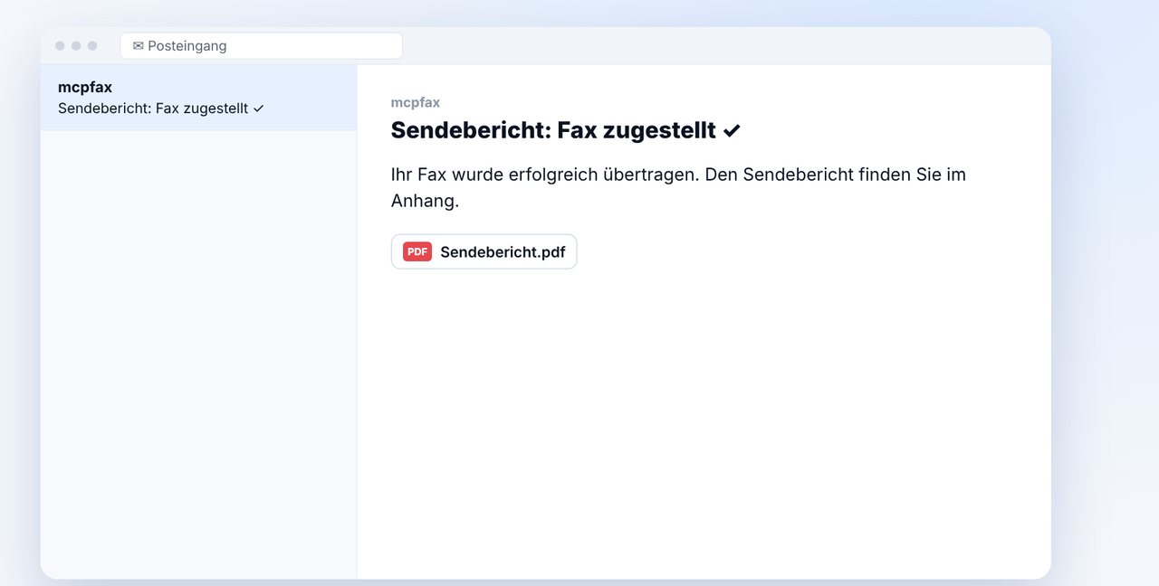 Sendebericht ablegen