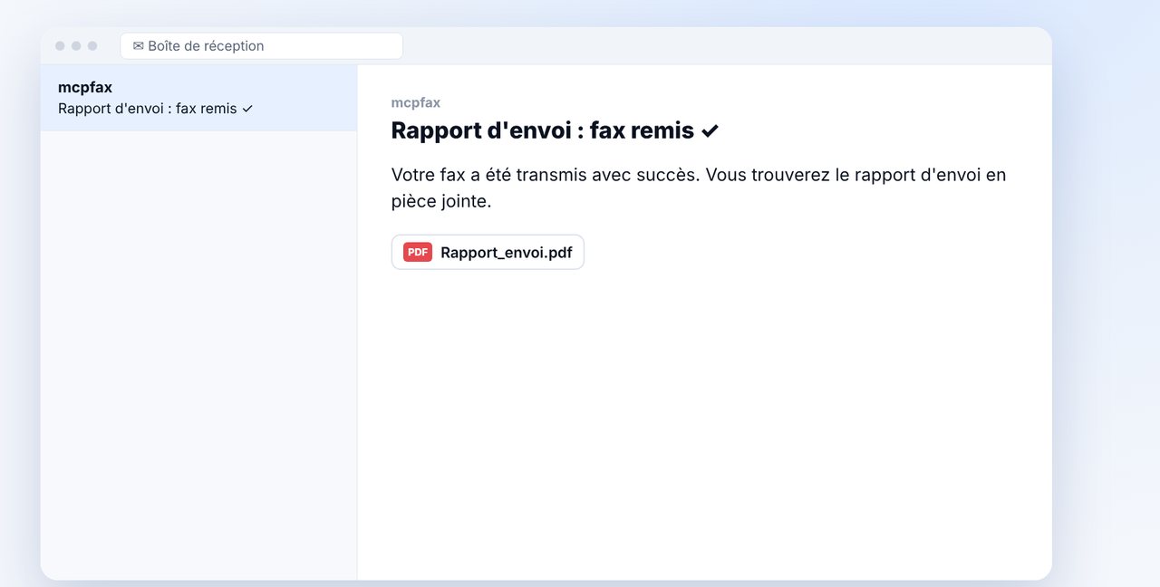 Classer le rapport d'envoi