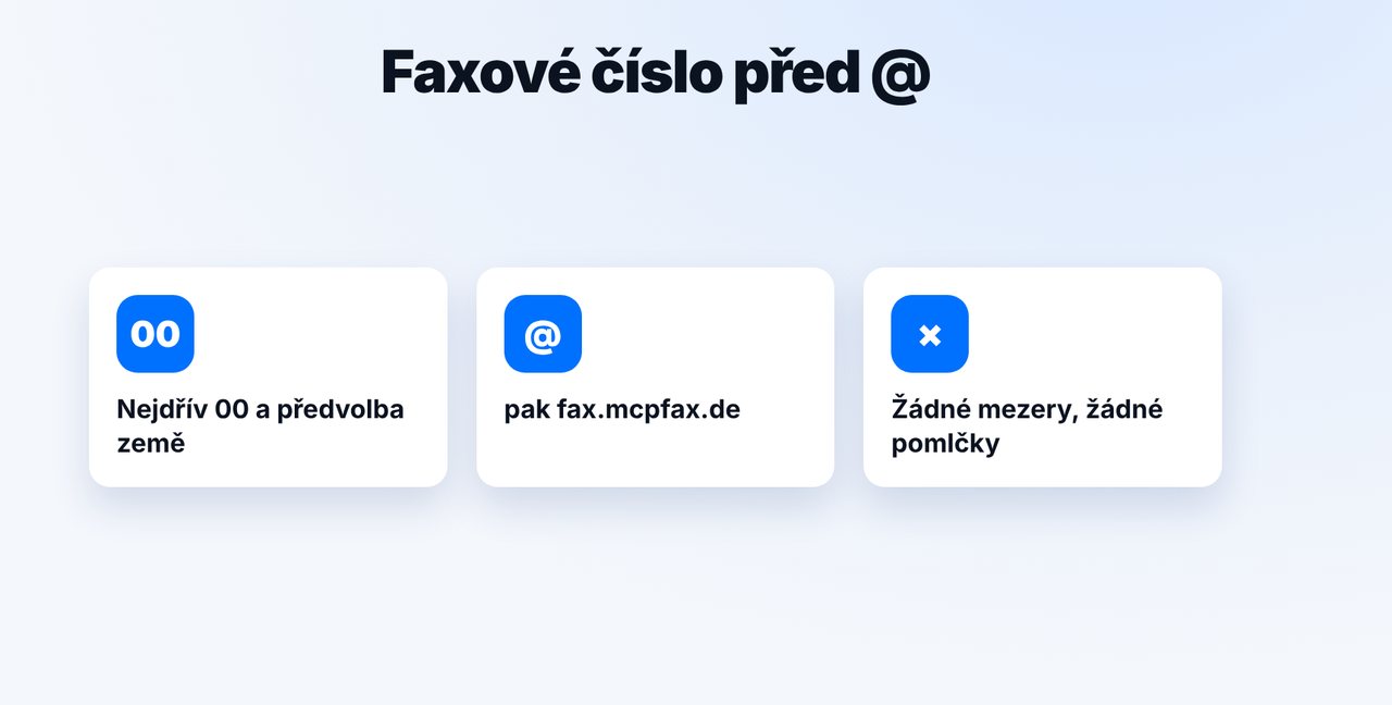 Napište faxovou adresu