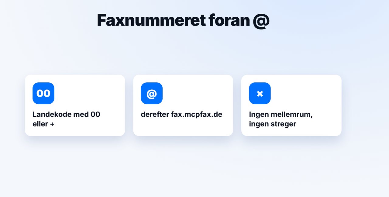 Skriv faxadressen