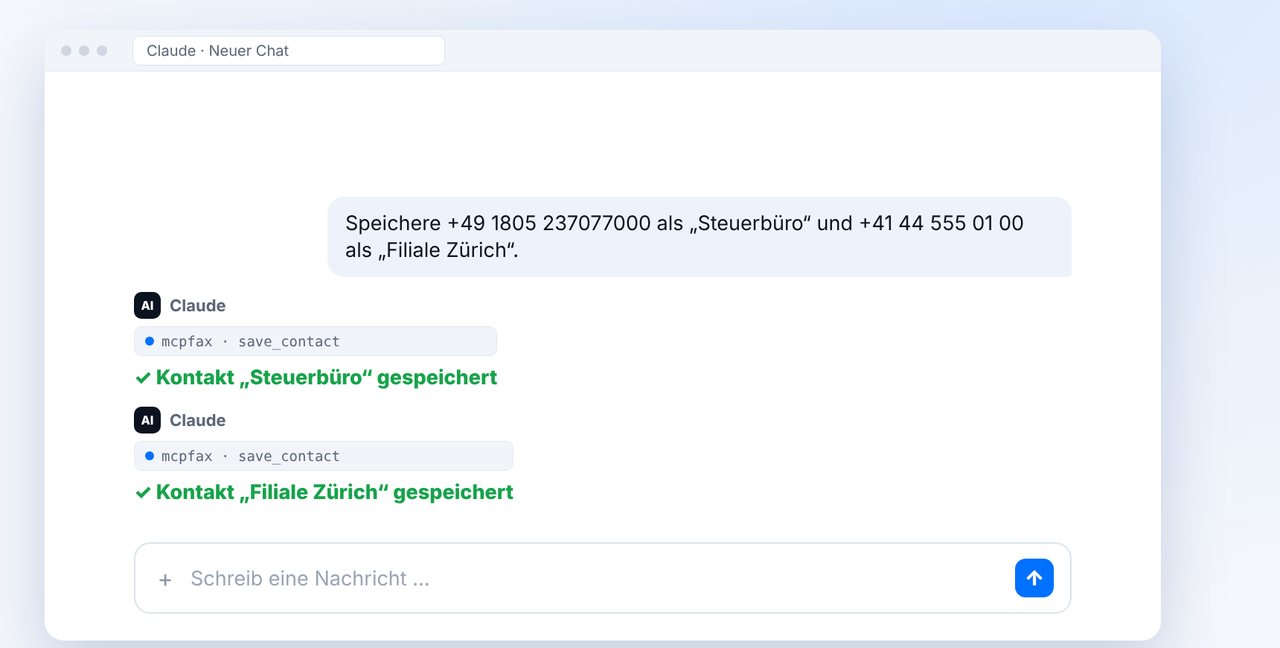 Empfänger als Kontakte speichern