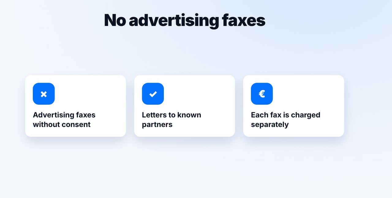 No advertising faxes
