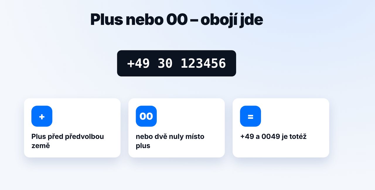 Zvolte plus nebo 00