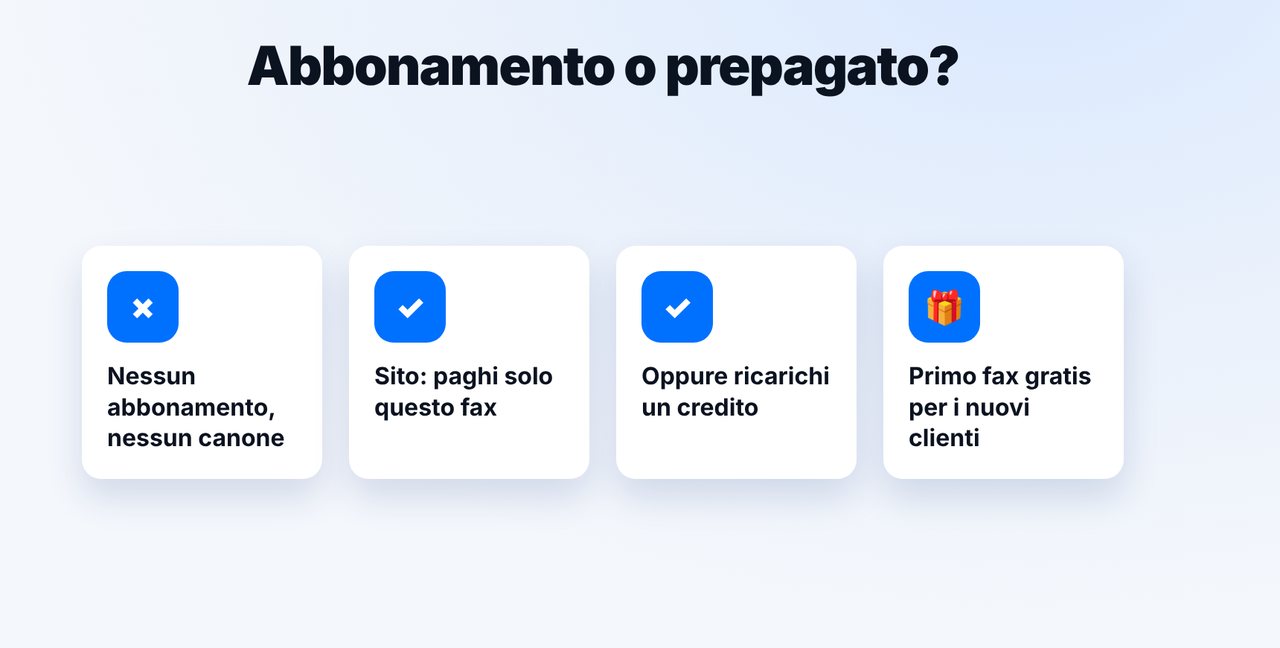 Scegli: senza account o con credito