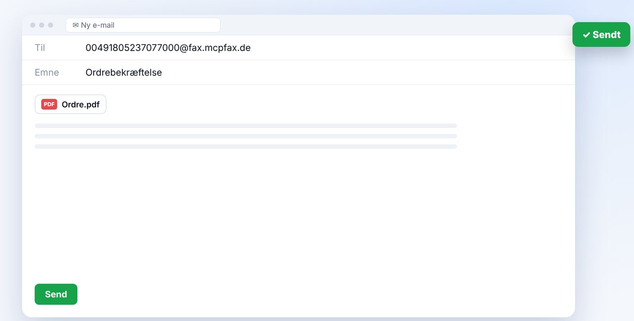 Ny e-mail til faxadressen