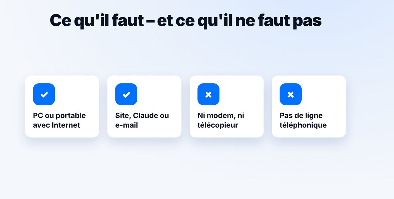 Ce qu'il vous faut