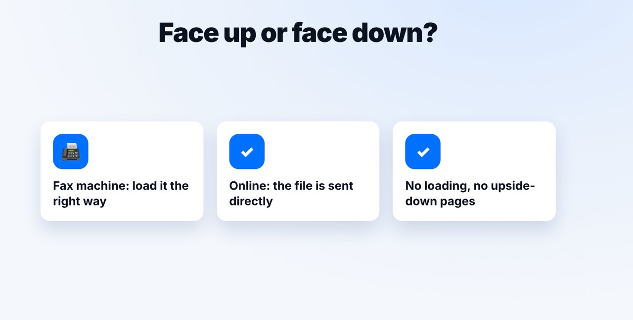 Face up or down? Not an issue online